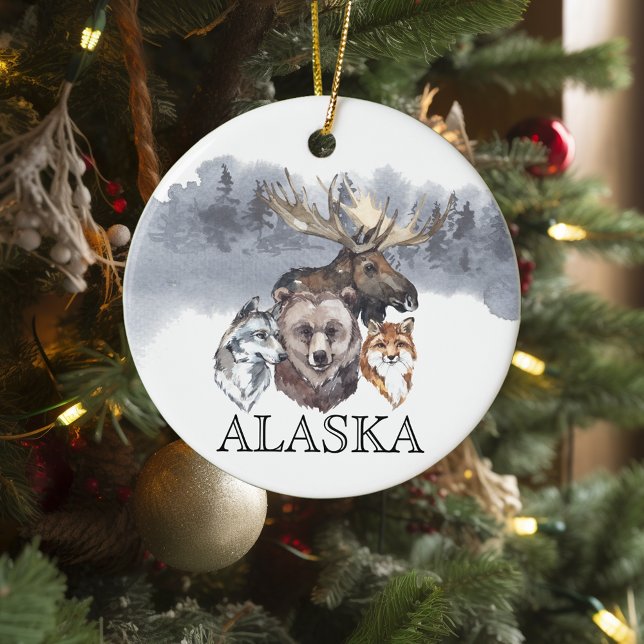 Alaska Animals Bear Wolf Moose Keramik Ornament (Von Creator hochgeladen)