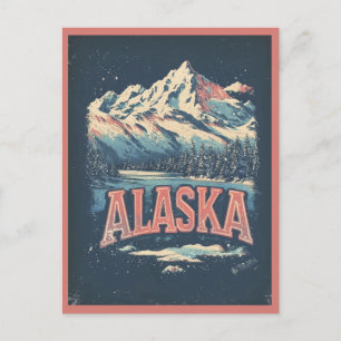 Alaska Antike Natur Berge See Reise Postkarte