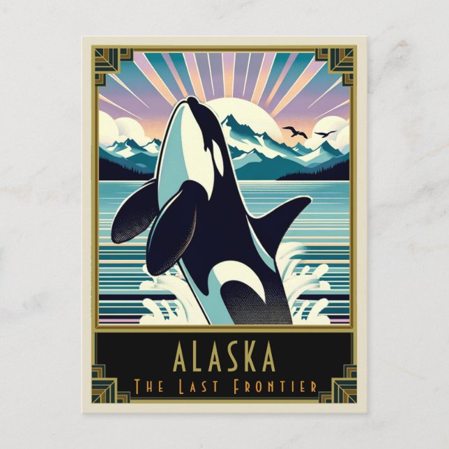 Alaska | Art Deco Postkarte (Vorderseite)