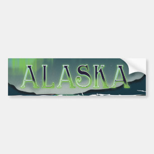 Alaska Aurora Vintage Reiseposter Autoaufkleber