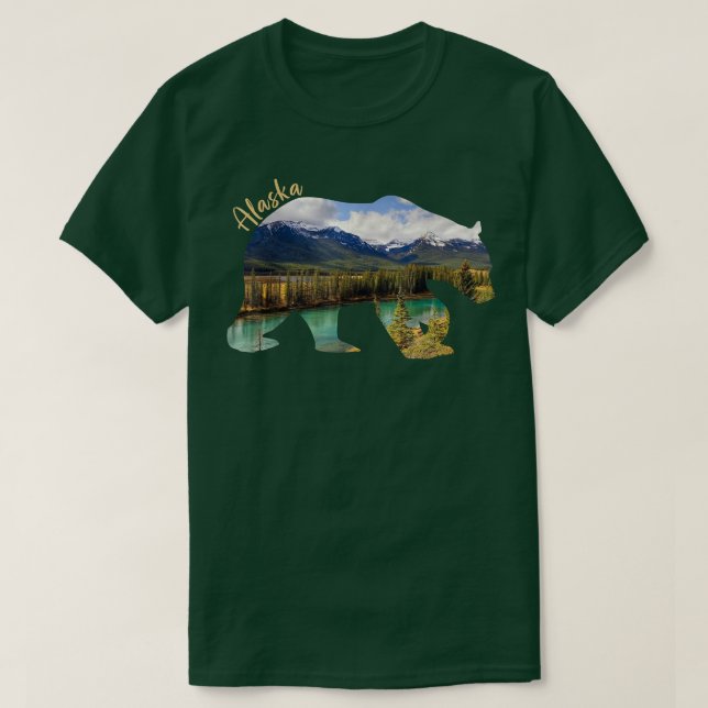 Alaska-Bär - Grizzly Bear mit Alaska-Bergen39 T-Shirt (Design vorne)