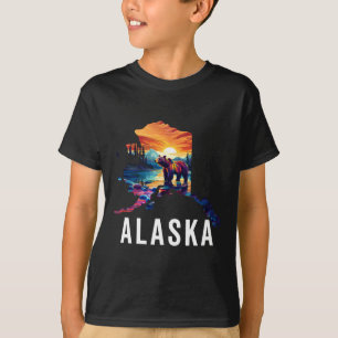 Alaska-Bär Tier Alaska Karte Souvenirs Urlaub T-Shirt