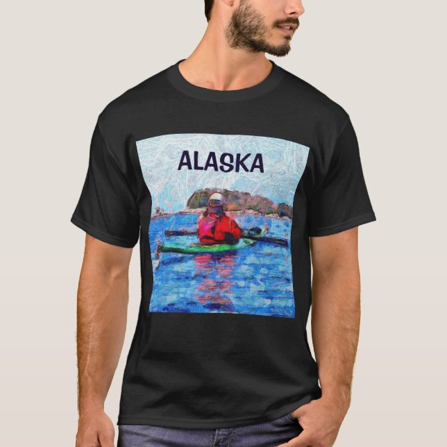 Alaska Barenoff Islands Kayaking Painterly T-Shirt (Vorderseite)