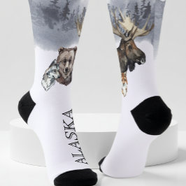 Alaska Bear Moose Forest Cruvel Socken