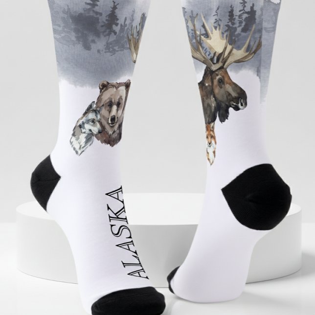 Alaska Bear Moose Forest Cruvel Socken (Von Creator hochgeladen)