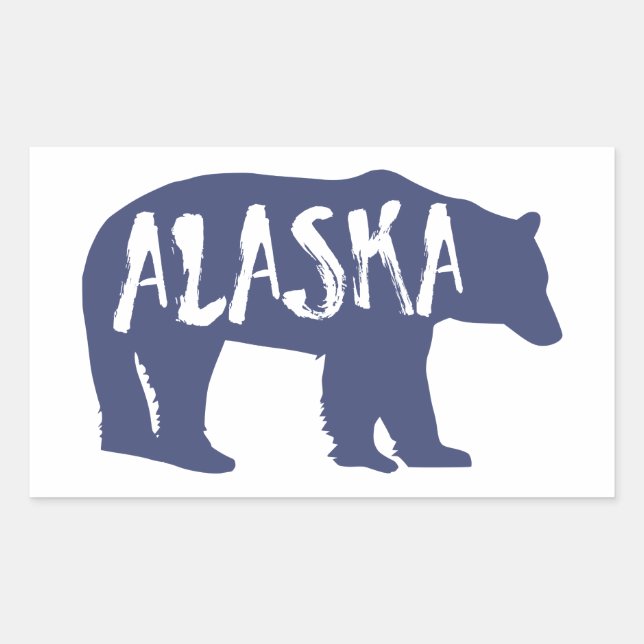 Alaska Bear Rechteckiger Aufkleber (Vorderseite)