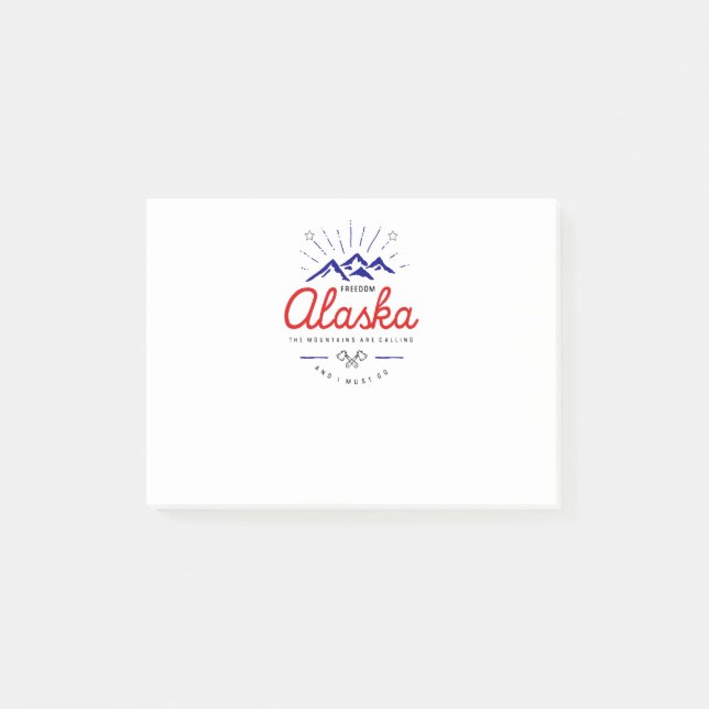 Alaska-Berge fordern, dass ich hellfarbig werde Post-it Klebezettel (Vorderseite)