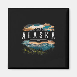 Alaska Berge USA Wandern Outdoor Vintage  Magnet