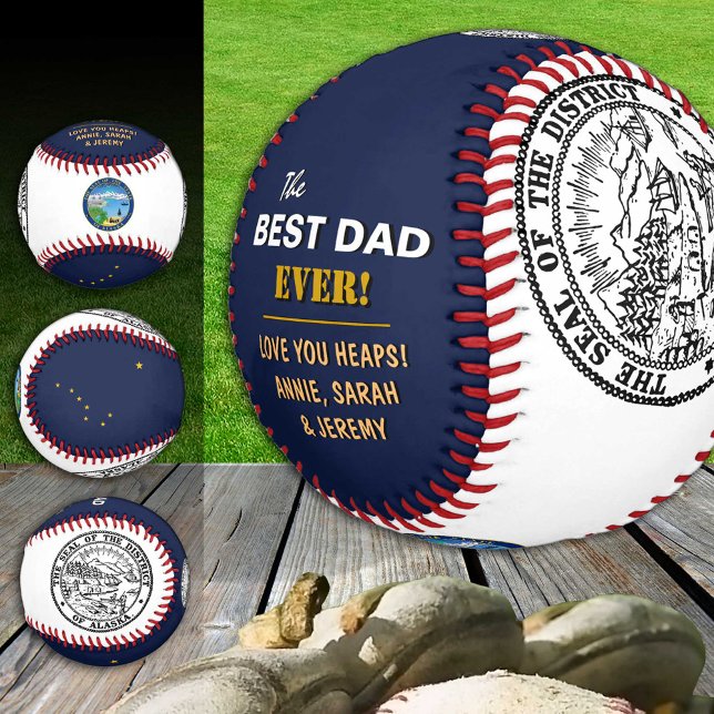 Alaska Best Vater, patriotische USA, Alaska Flag Baseball (Von Creator hochgeladen)