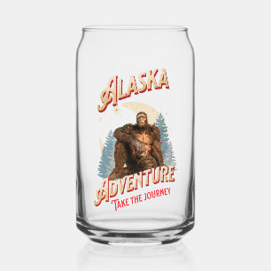 Alaska Bigfoot-Abenteuer Retro-Wilderness-Kunst Dosenglas