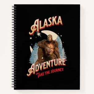 Alaska Bigfoot-Abenteuer Retro-Wilderness-Kunst Notizbuch