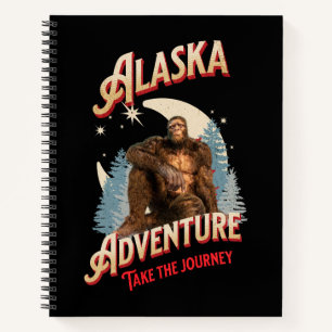 Alaska Bigfoot-Abenteuer Retro-Wilderness-Kunst Notizbuch