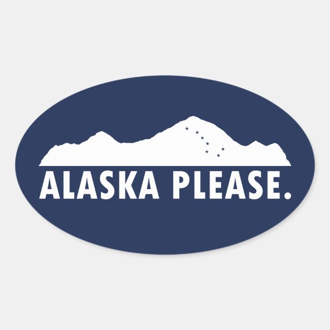 Alaska Bitte Ovaler Aufkleber (Vorderseite)