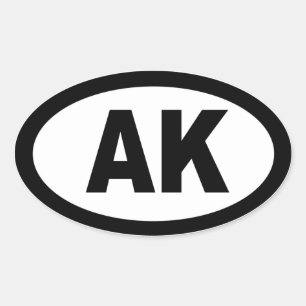 Alaska - Blatt mit 4 ovalen Aufklebern Ovaler Aufkleber