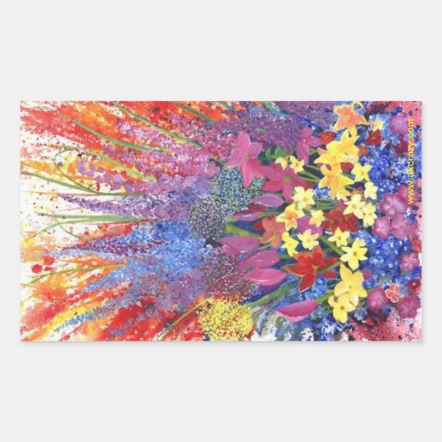 Alaska-Blumenaufkleber Rechteckiger Aufkleber (Vorderseite)