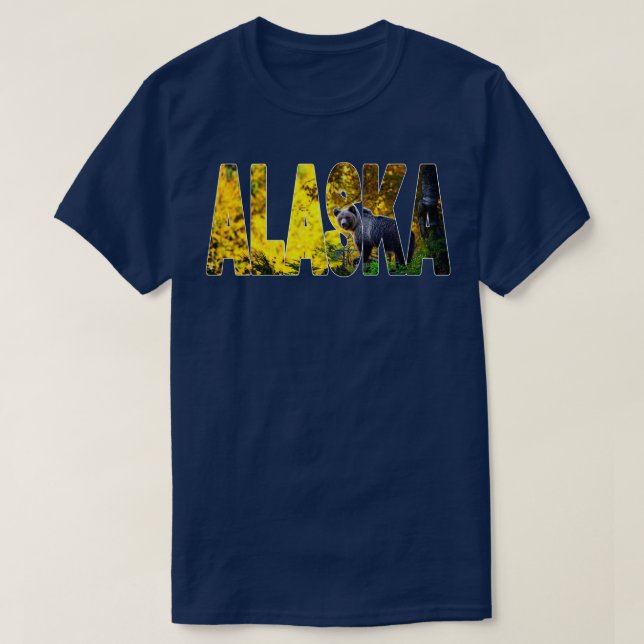 ALASKA Brown Bear on Hunt USA TShirt (Design vorne)