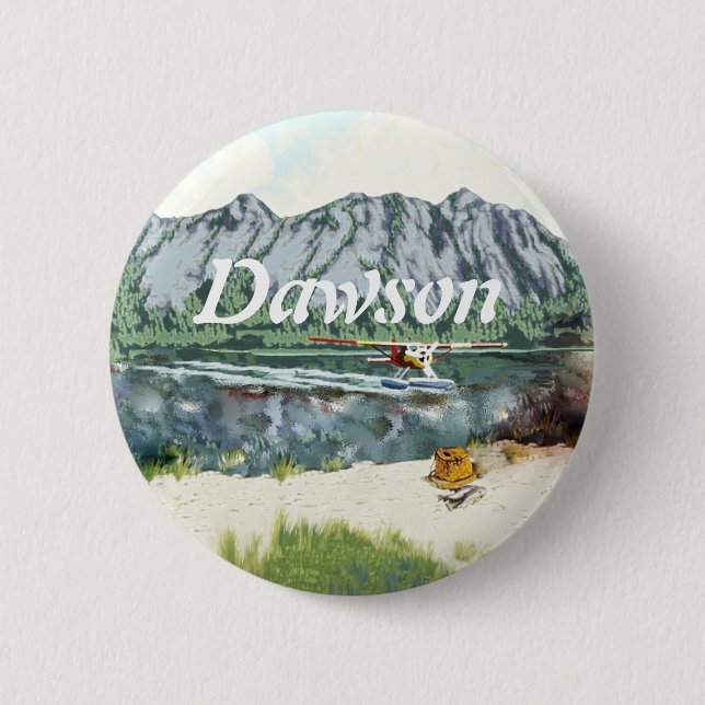 Alaska Bush Flugzeug und Angelreisen Button (Vorderseite)
