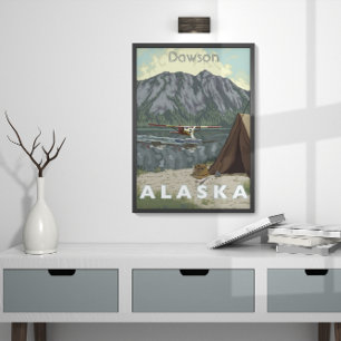 Alaska Bush Flugzeug und Angelreisen Poster