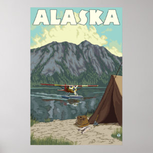 Alaska - Bush Flugzeug und Fischerei Poster