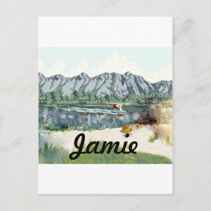 Alaska-Bushflugzeug und Angelreise Postkarte