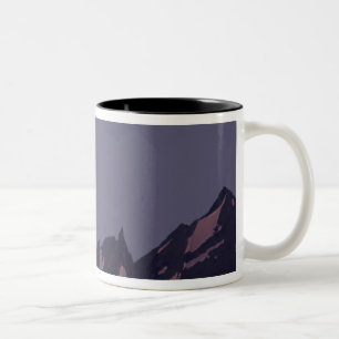 Alaska, Chugach-Gebirge Vollmond steigt Zweifarbige Tasse