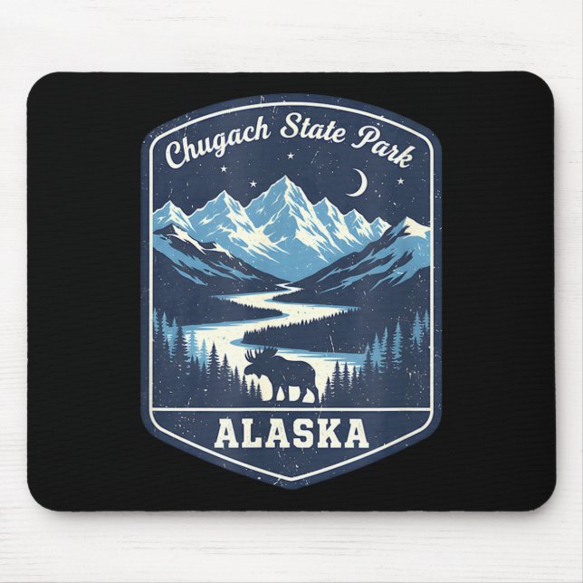Alaska Chugach State Park Moose Mountain Fluss Mousepad (Vorne)