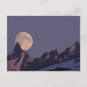 Alaska, Chugatgebirge Vollmond erhebt sich Postkarte