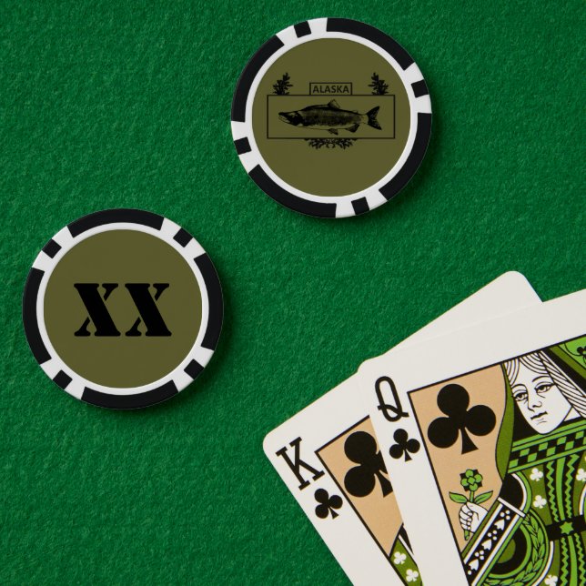 Alaska Combat Fisherman Abzeichen - gedämpft Pokerchips (Pokertisch (doppelt))