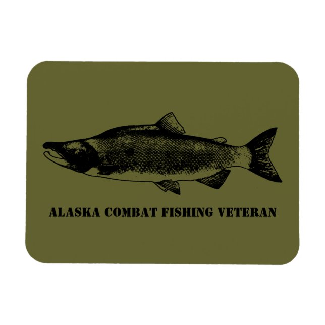 Alaska Combat Fishing Veteran Magnet (Horizontal)