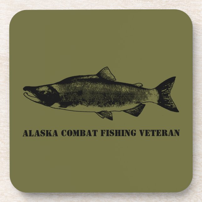 Alaska Combat Fishing Veteran Untersetzer (Vorderseite)