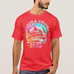 Alaska Cruise 2022 Gefärbte Krawatte Print Family T-Shirt