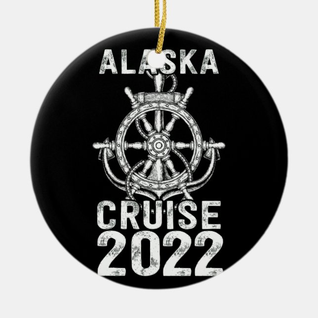 Alaska Cruise 2022 gehoben Keramik Ornament (Vorne)