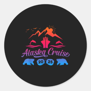 Alaska Cruise 2025 Family Summer Vacation Travel M Runder Aufkleber