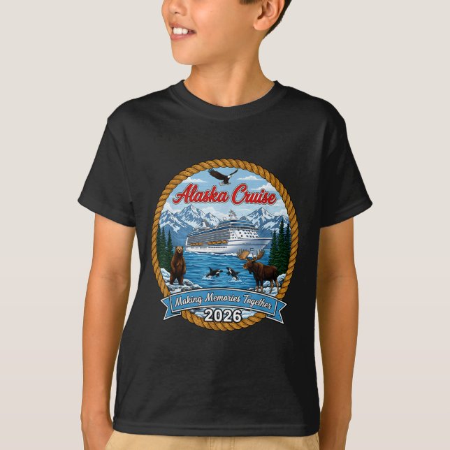 Alaska Cruise 2026 Matching Friends And Family Gro T-Shirt (Vorderseite)