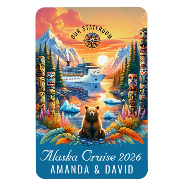 Alaska Cruise Ship Stateroom Magnet (Vertikal)