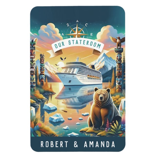 Alaska Cruise Ship Stateroom Magnet (Vertikal)