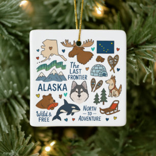 Alaska Custom Family Trip Halten Sie Weihnachten Keramikornament
