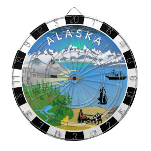 Alaska Dartboard, Flag, Alaskan Darts / Spiel Dartscheibe