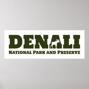 Alaska. Denali Nationalpark und Konserve Poster