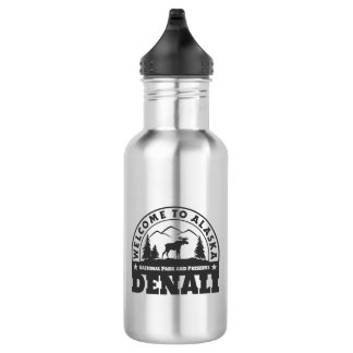 Alaska. Denali Nationalpark und Konserve Trinkflasche