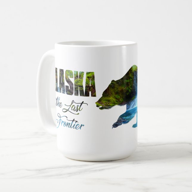Alaska der letzte Grenzbär - 15 oz. Tasse (Vorderseite Links)
