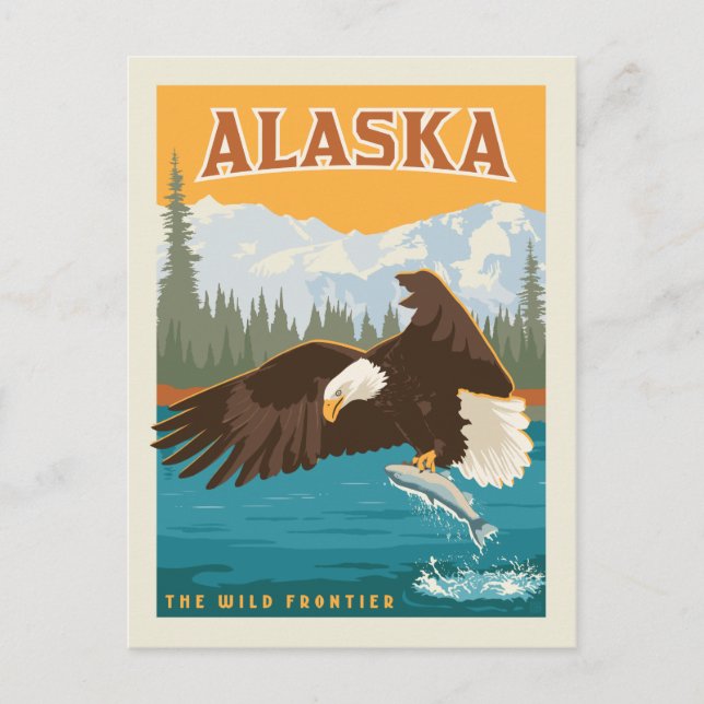 Alaska | Die wilde Grenze - Adler Postkarte (Vorderseite)