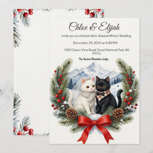 Alaska DIY Katzenhochzeit Einladung