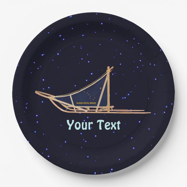 Alaska Dog Sled Mail Pappteller (Vorderseite)