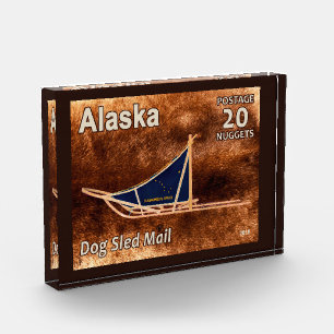 Alaska Dog Sled Mail Postage Briefmarke Fotoblock