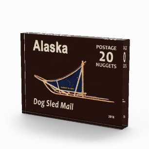 Alaska Dog Sled Mail Postage Briefmarke Fotoblock