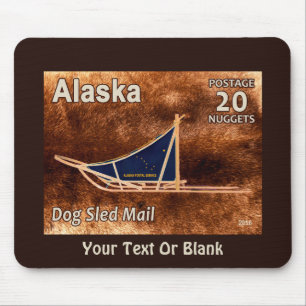 Alaska Dog Sled Mail Postage Briefmarke Mousepad