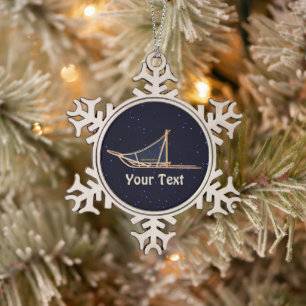 Alaska Dog Sled Mail Schneeflocken Zinn-Ornament