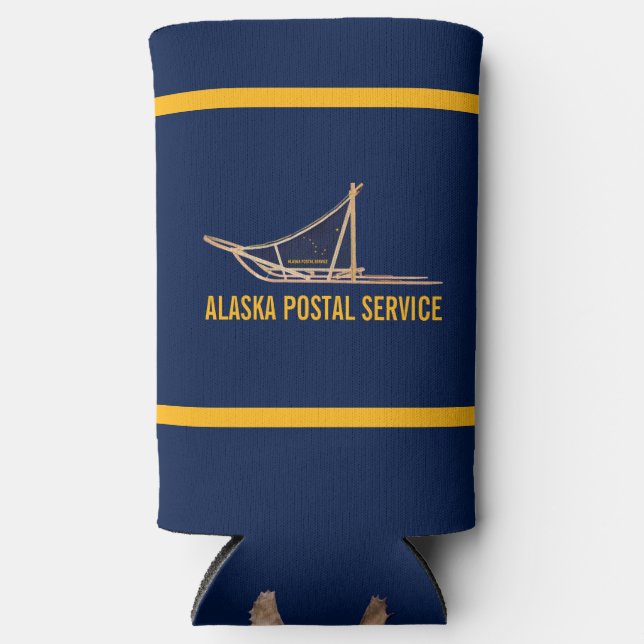Alaska Dog Sled Postal Carrier Can Cooler Selters Dosenkühler (Vorderseite)