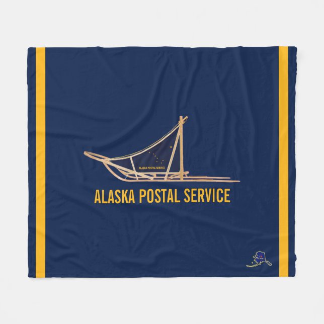 Alaska Dog Sled Postal Carrier Fleecedecke (Vorderseite (Horizontal))
